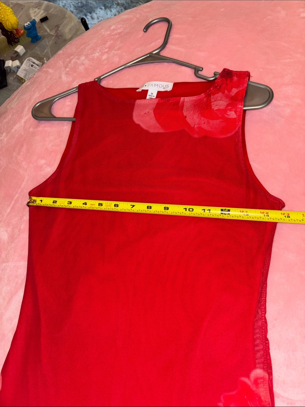 B*Famous Medium Sheer Lined Floral Maxi Dress in Red - Picture 6 of 10